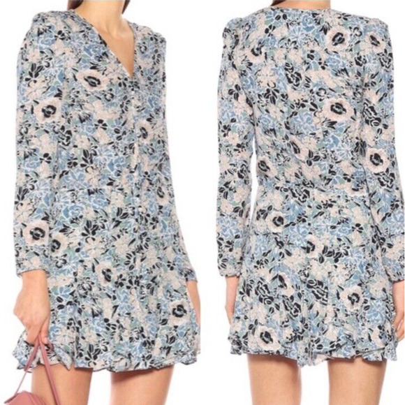 Veronica Beard Riggins Floral Silk Button Front Shift Dress- Size 0 (XS) - Picture 2 of 13